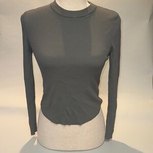 Elegant Charcoal Long Sleeve Top
